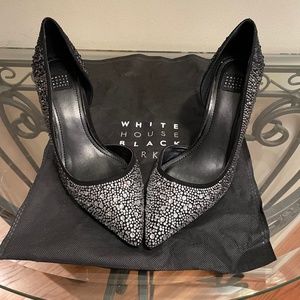 WHBM Black Sequined Heels - Size 8